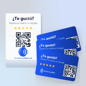 Combo Local Completo: placa NFC de mostrador y 3 tarjetas NFC