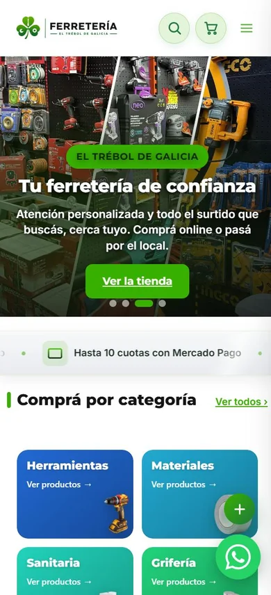 Tienda online de Ferretería El Trébol de Galicia en el celular